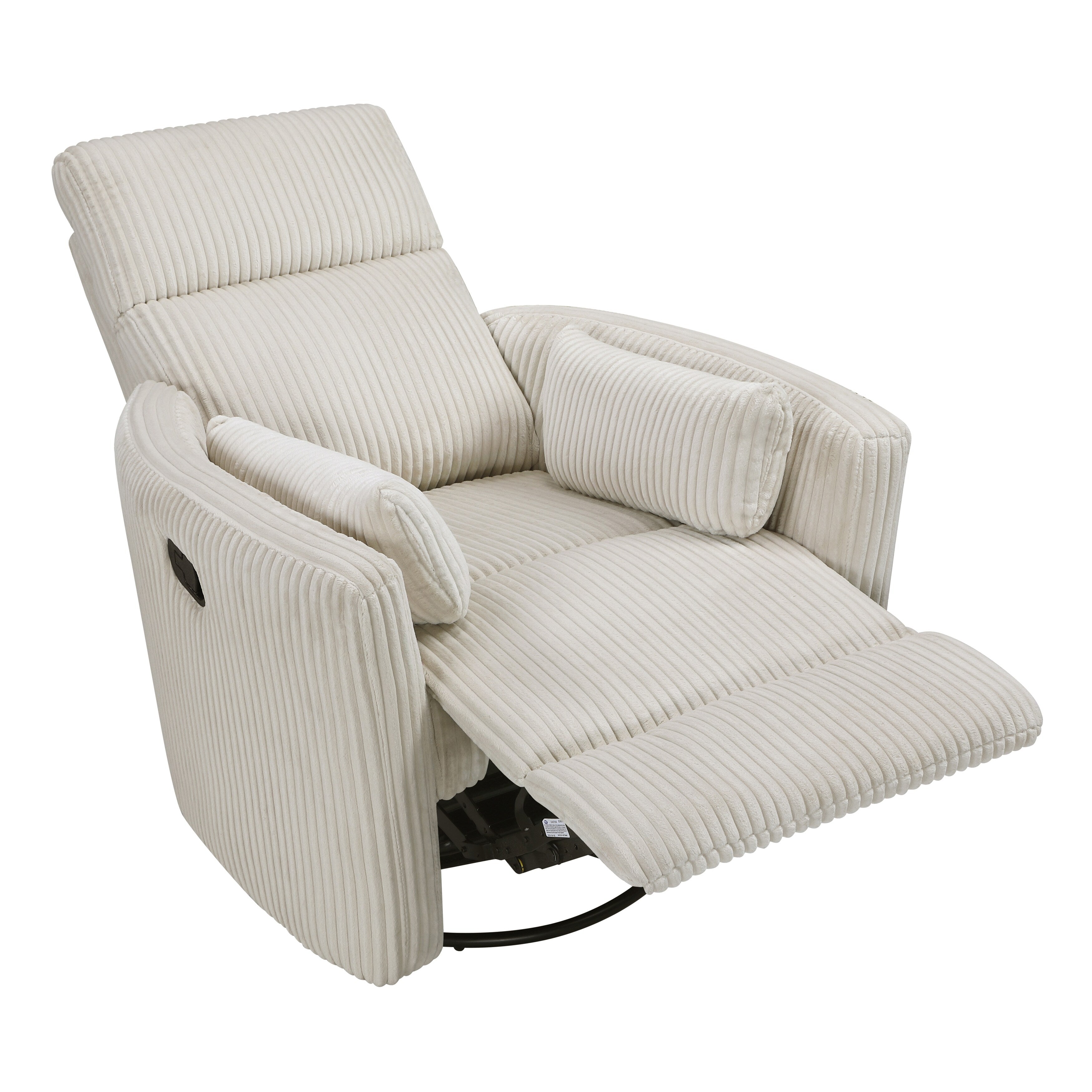 Fauteuil inclinable manuel pivotant en velours côtelé Braidy