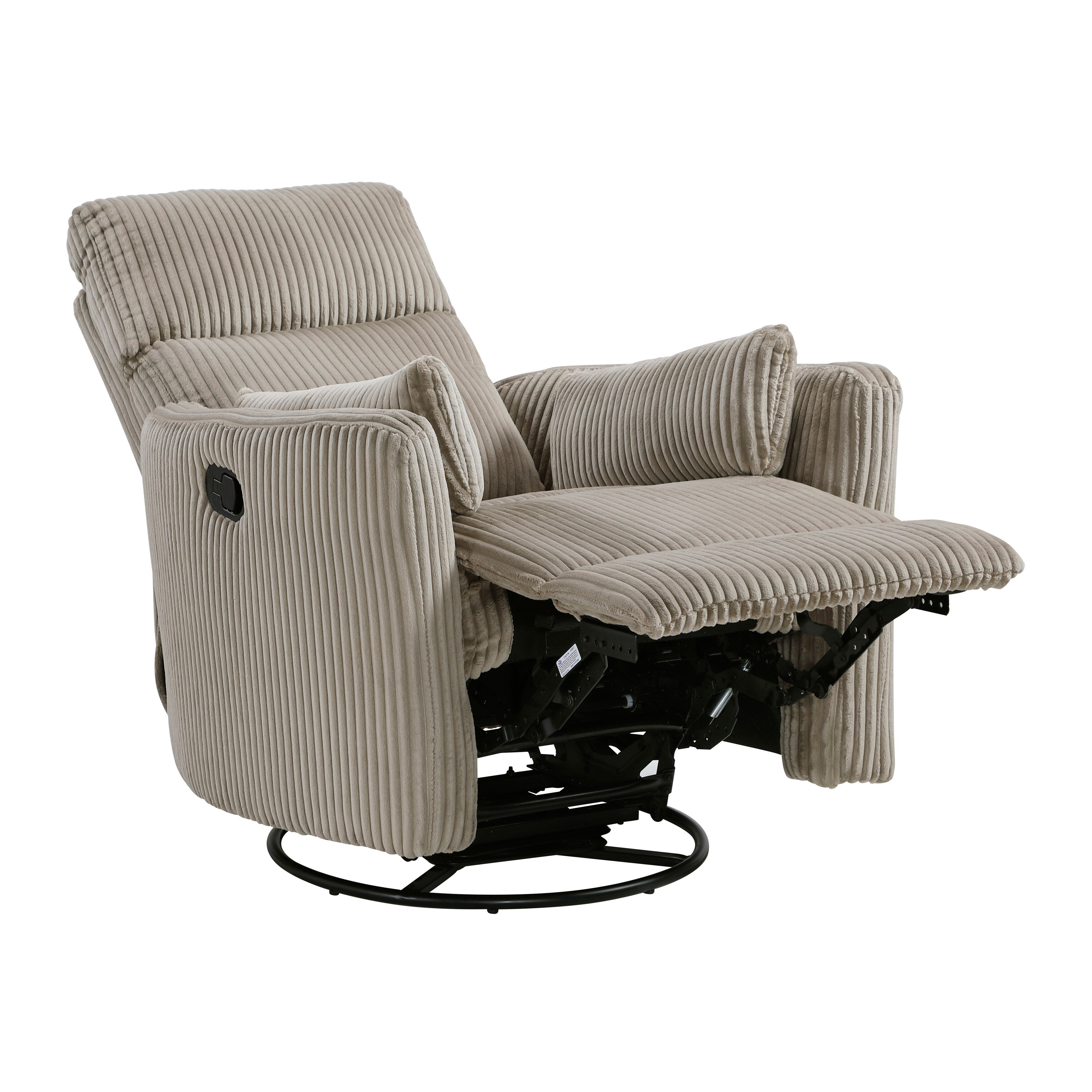 Fauteuil inclinable manuel pivotant en velours côtelé Braidy