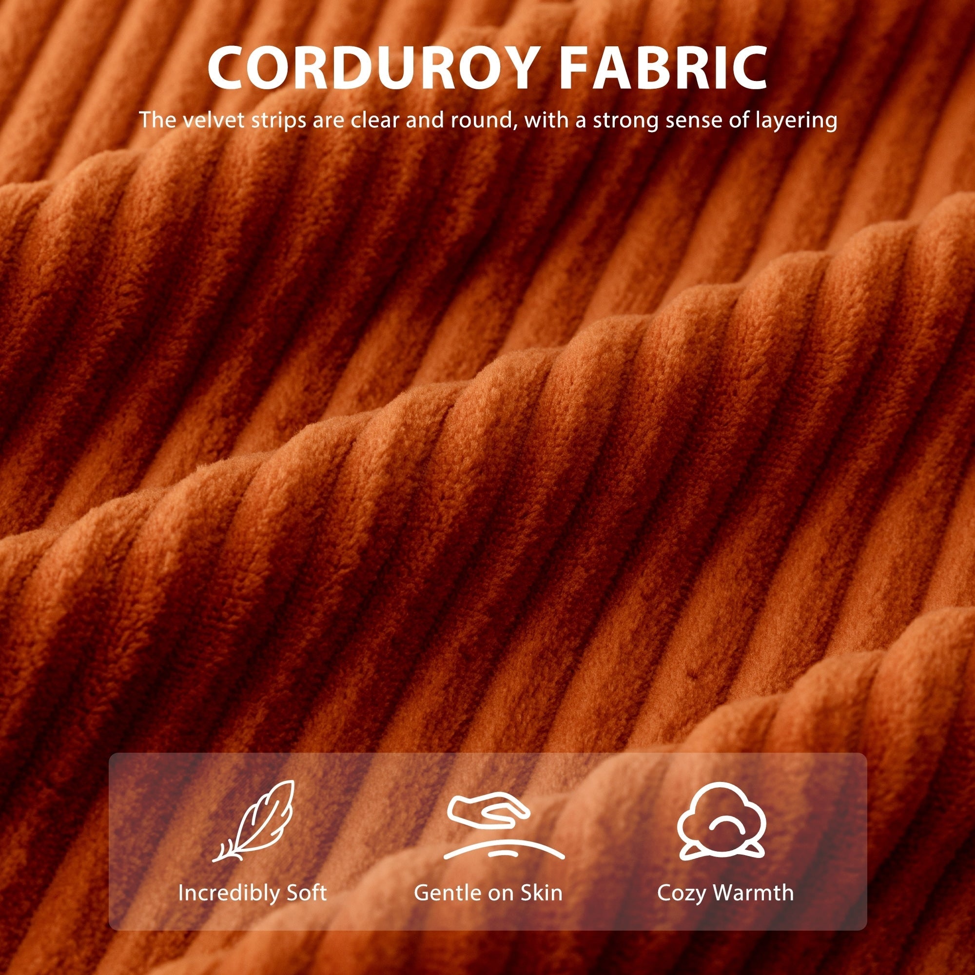 Canapé pouf rembourré en velours côtelé et mousse à mémoire de forme avec pouf - 48,4 L x 67,7 l x 24,4 H