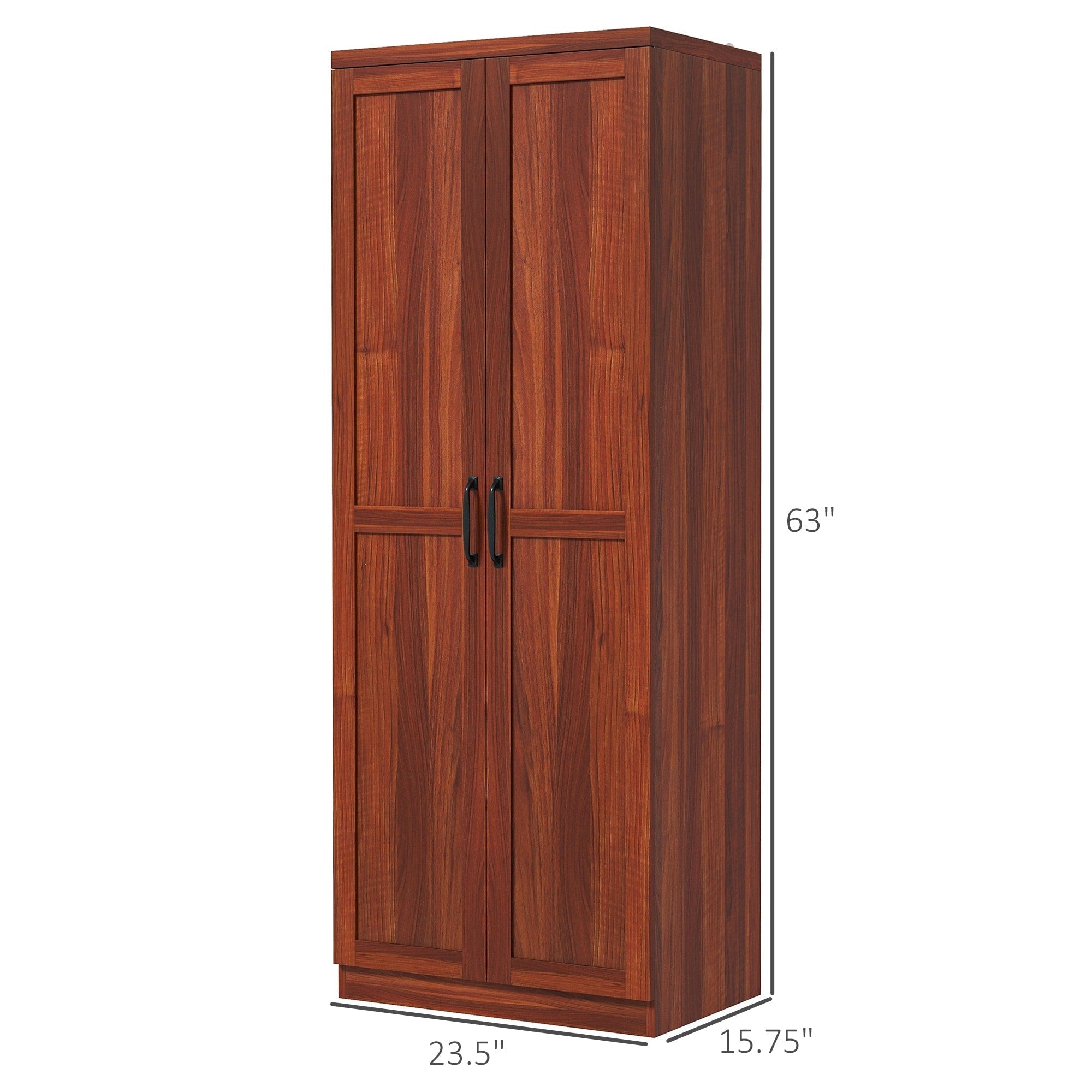 HOMCOM 63 Garde-manger de cuisine à 2 portes, meuble de rangement indépendant avec étagères à 5 niveaux et 2 étagères réglables pour salle à manger