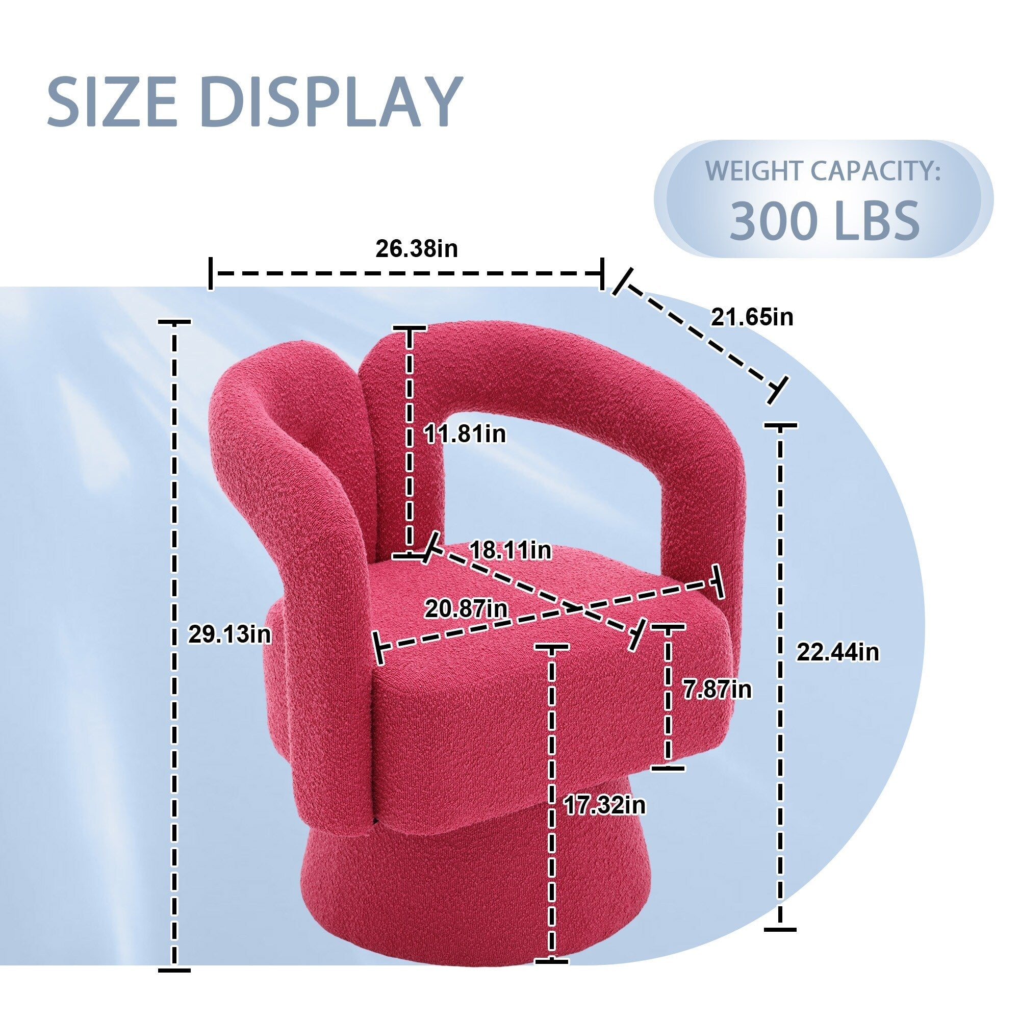 Fauteuils d'appoint pivotants à 360 degrés rembourrés Boucle de HOMEFUN