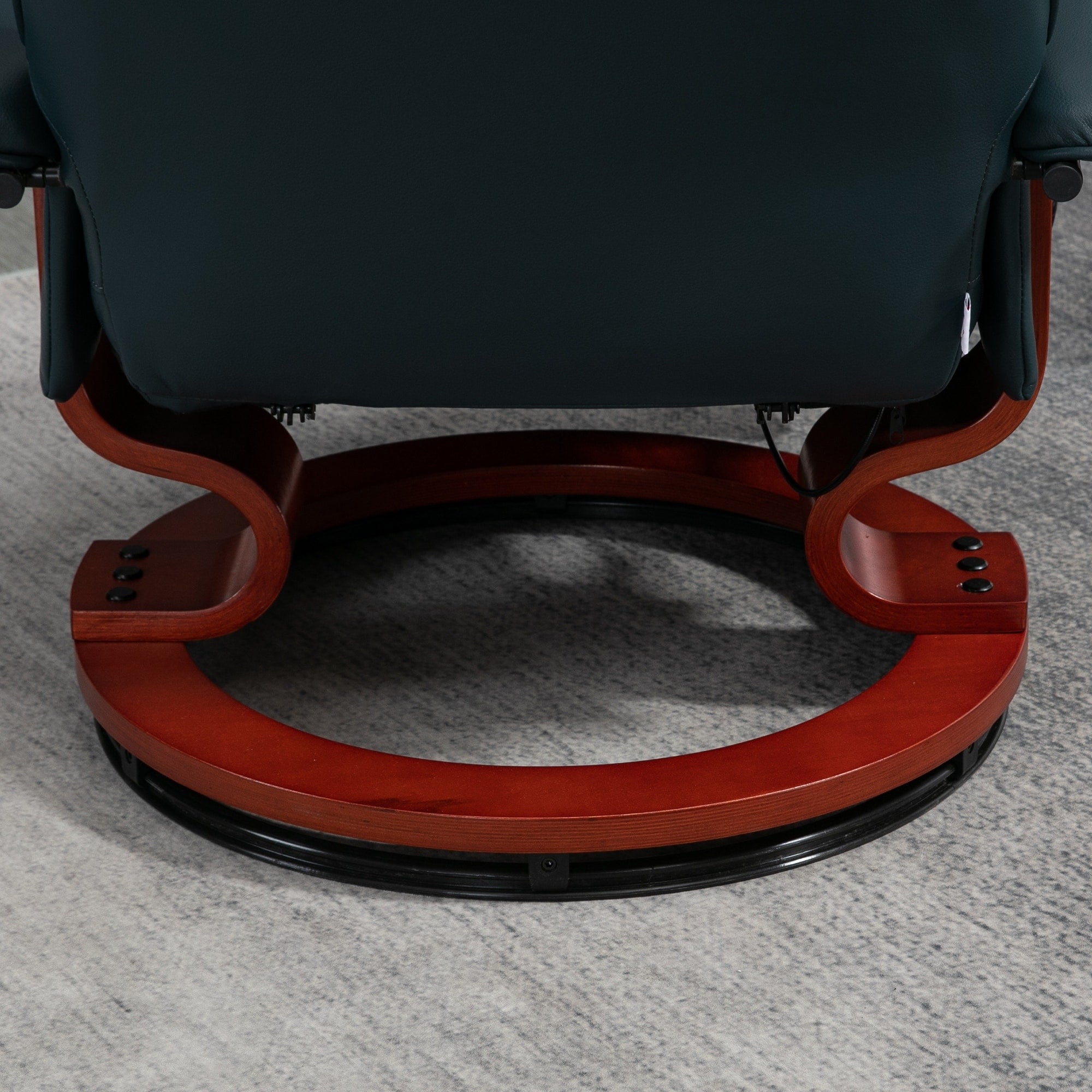 Fauteuil inclinable pivotant manuel réglable en similicuir HomCom avec repose-pieds confortable et relaxant