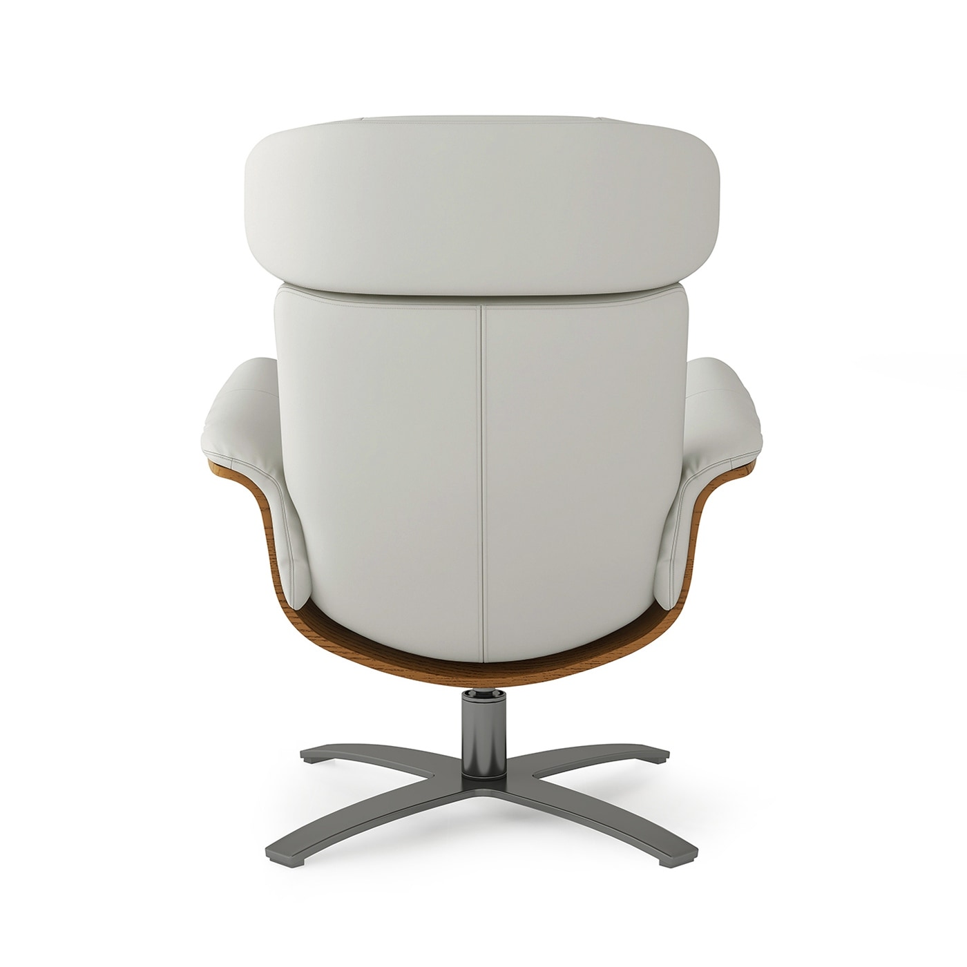 Fauteuil inclinable Jovan 31,5 en bois courbé et cuir véritable