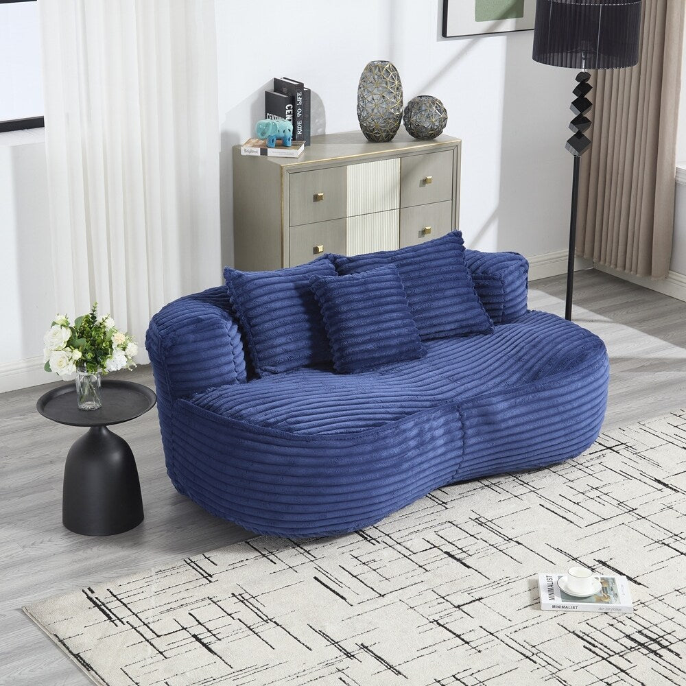 Canapé confortable et durable, fauteuil poire à dossier haut pour adultes et enfants - 2 places