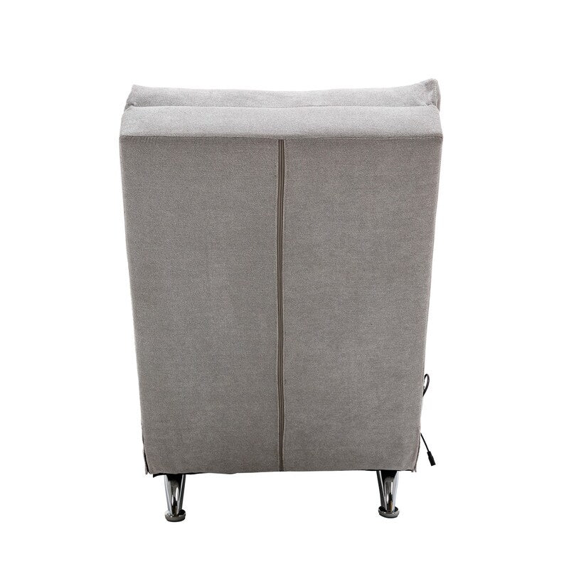 Fauteuil de massage inclinable en lin Intérieur avec télécommande, fauteuil de massage électrique ergonomique, 5 modes