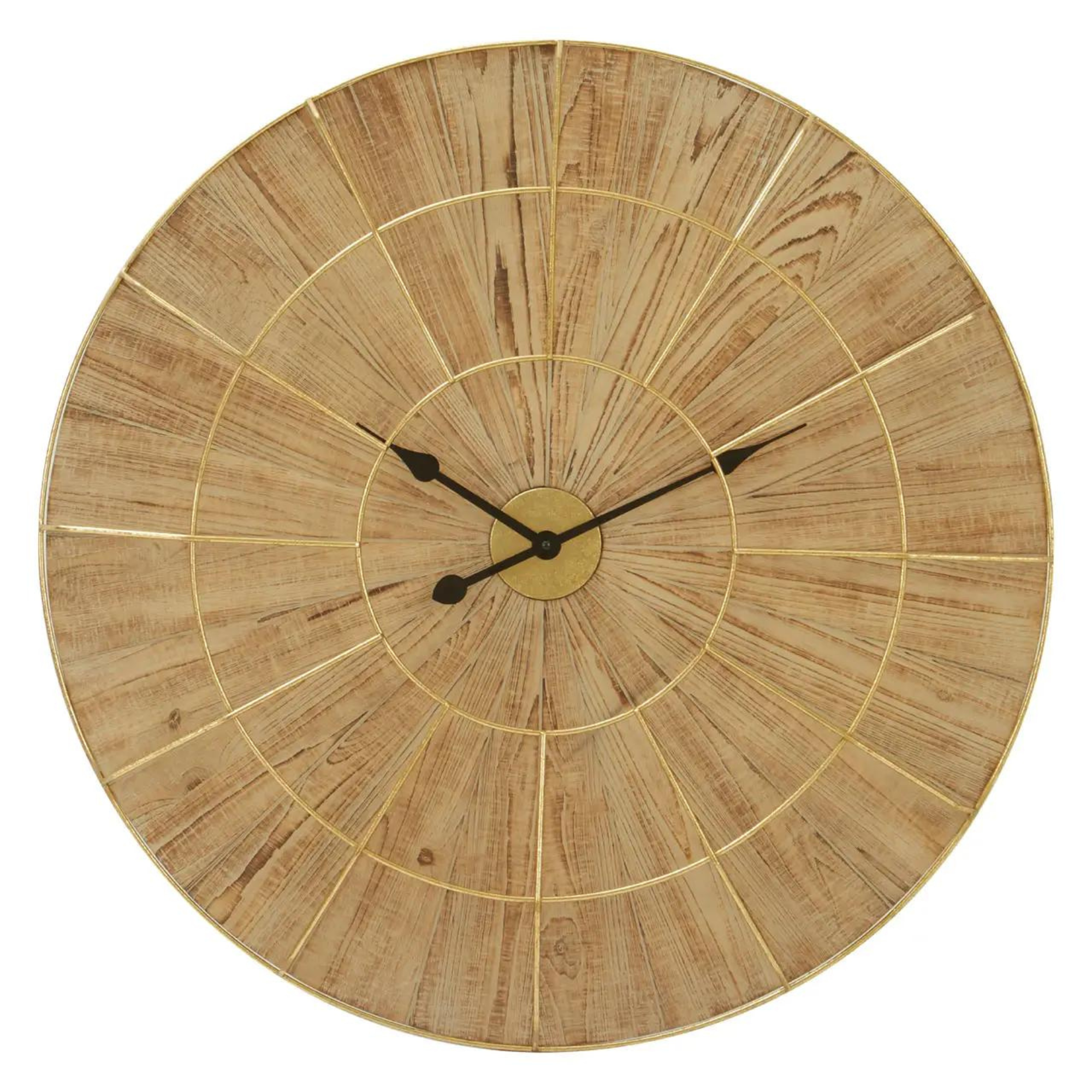 Horloge murale Yaxi avec cadran en bois naturel