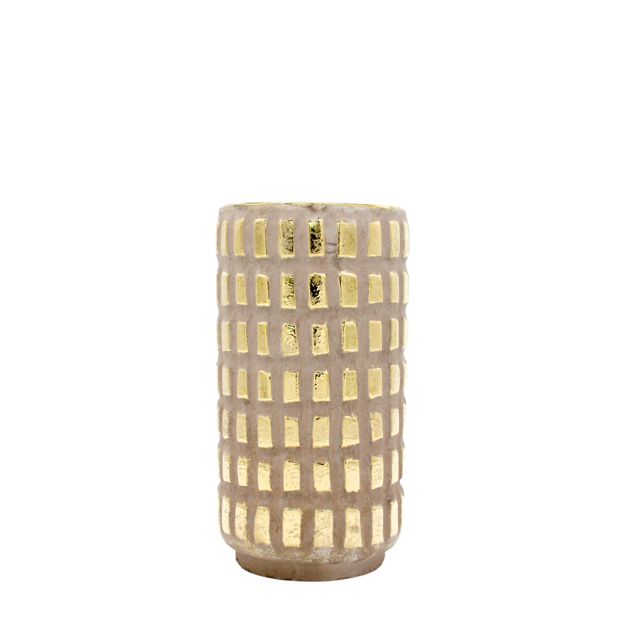 Vase moyen à motif de blocs dorés
