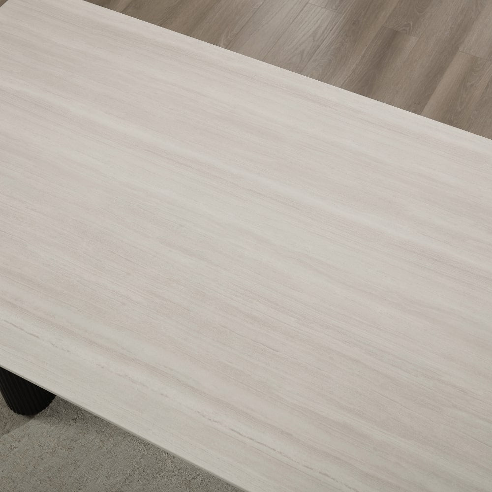 Ensemble de salle à manger en céramique blanche Siena avec 6 chaises Céline