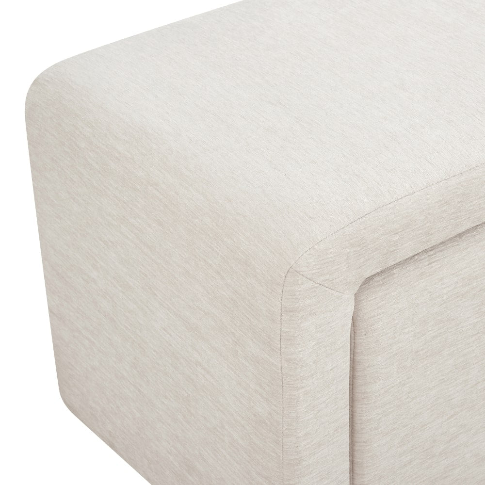 Banc Daria en chenille crème avec tabourets gigognes