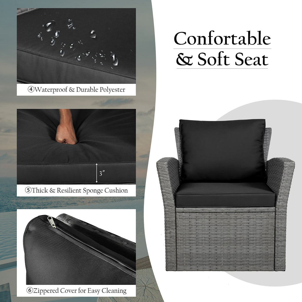 Ensemble de canapés de patio 4 pièces avec table basse Ensemble de canapés de conversation d'extérieur