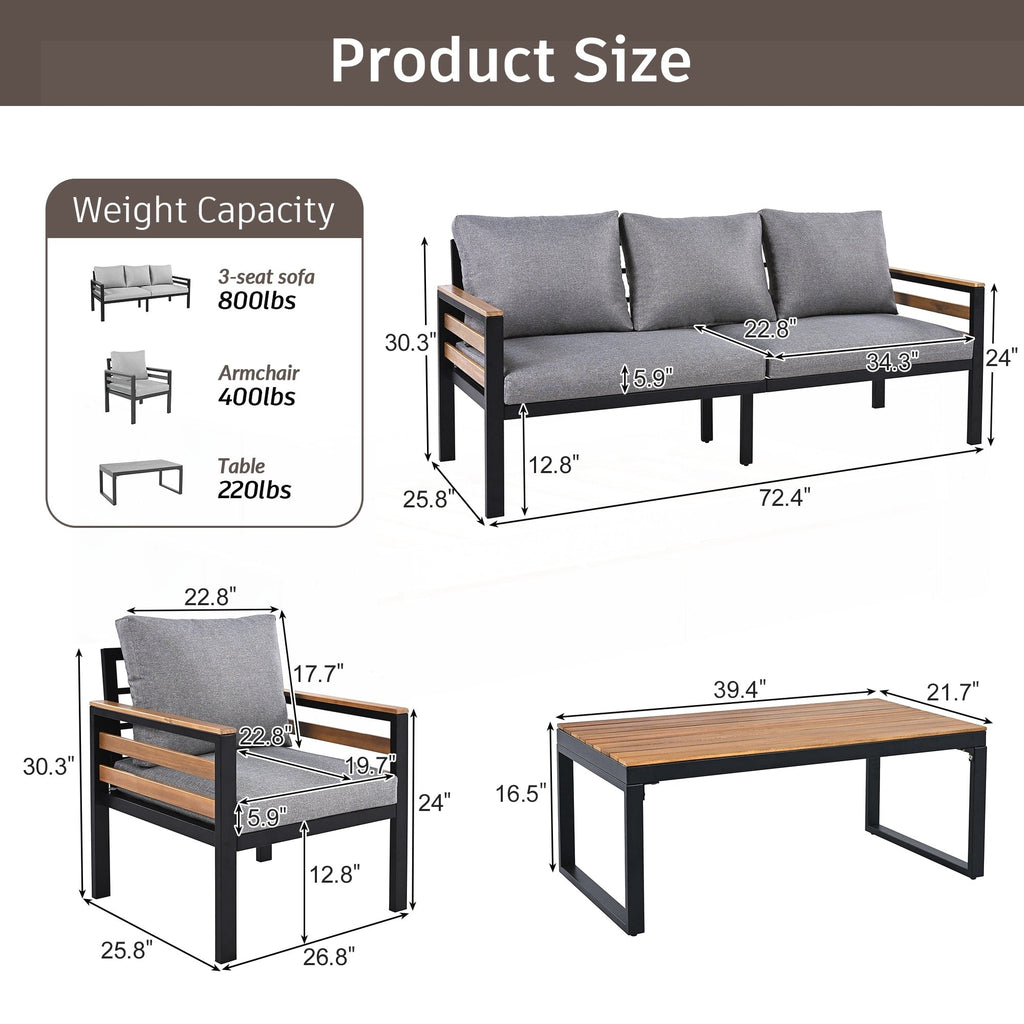 Ensemble de canapés d'extérieur 4 pièces