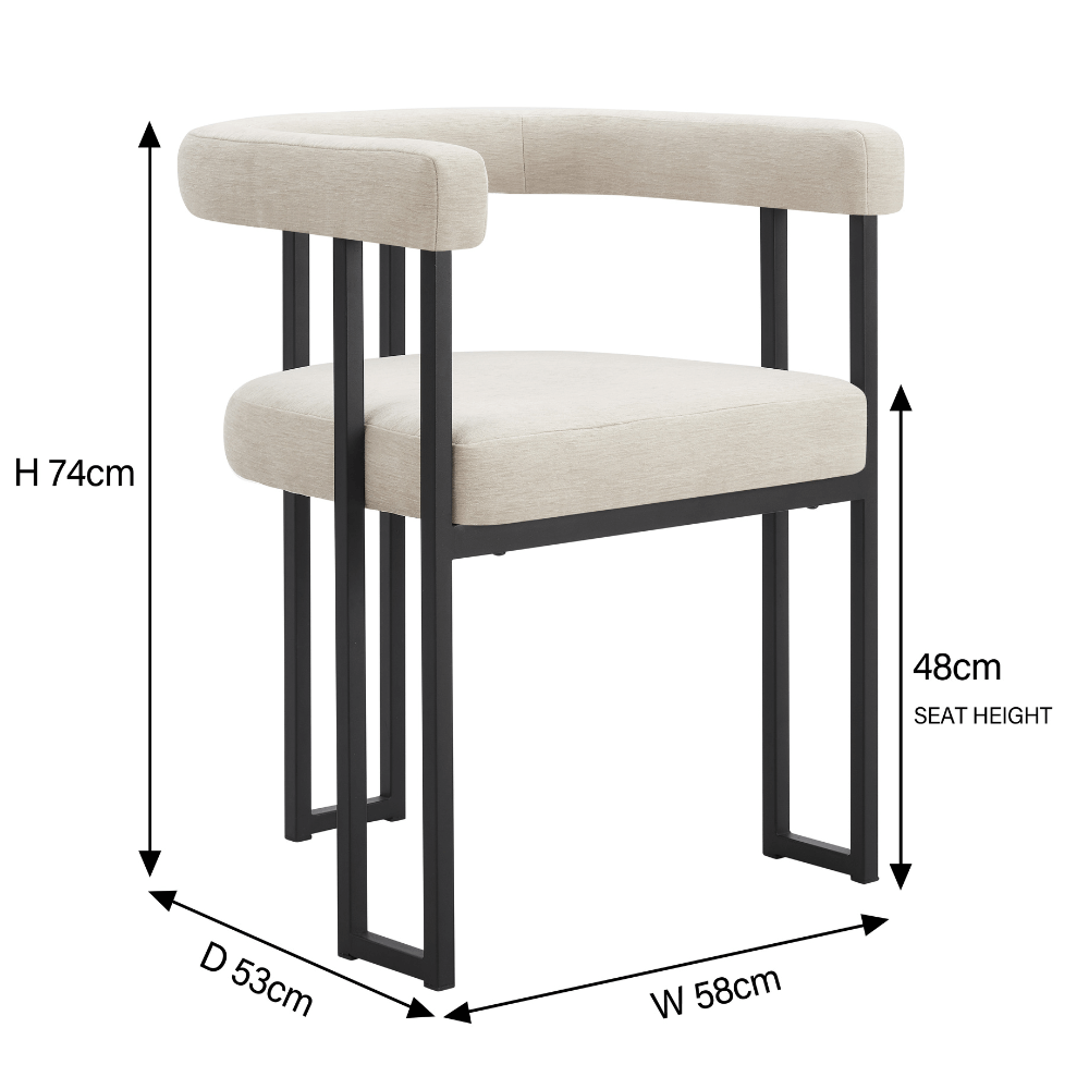 Ensemble de salle à manger en céramique blanche Siena avec 6 chaises Céline
