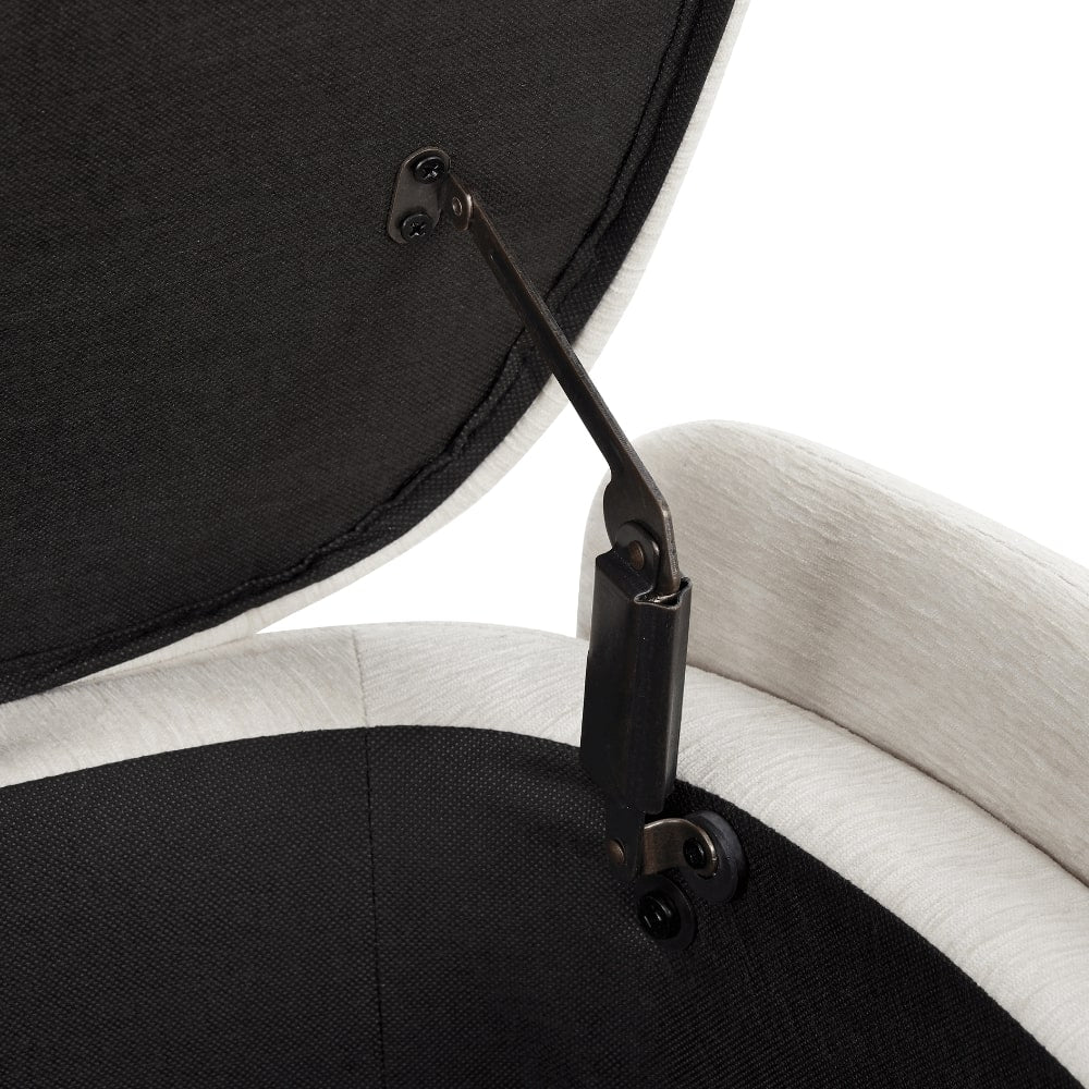Banc de rangement ottoman en chenille crème Lada