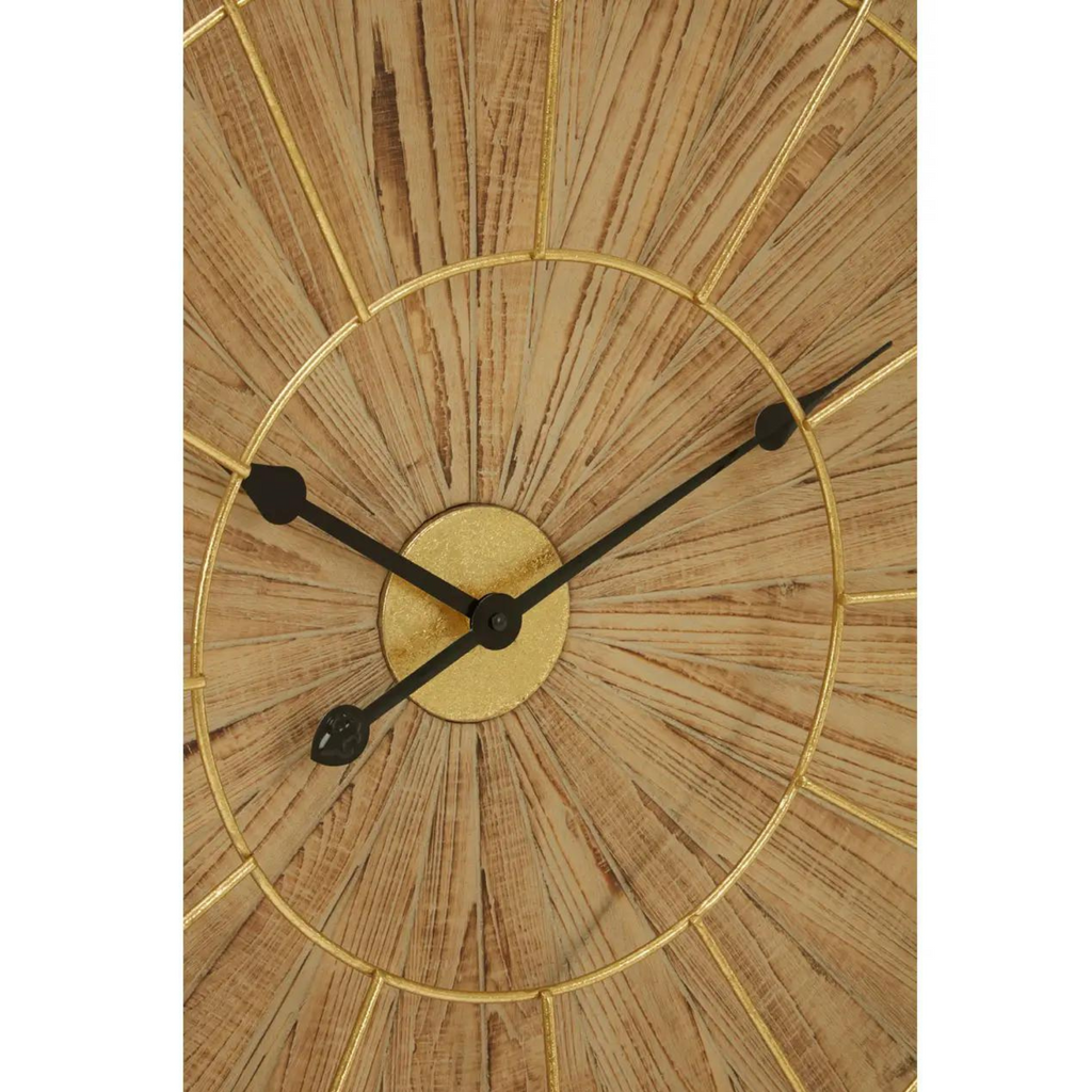 Horloge murale Yaxi avec cadran en bois naturel