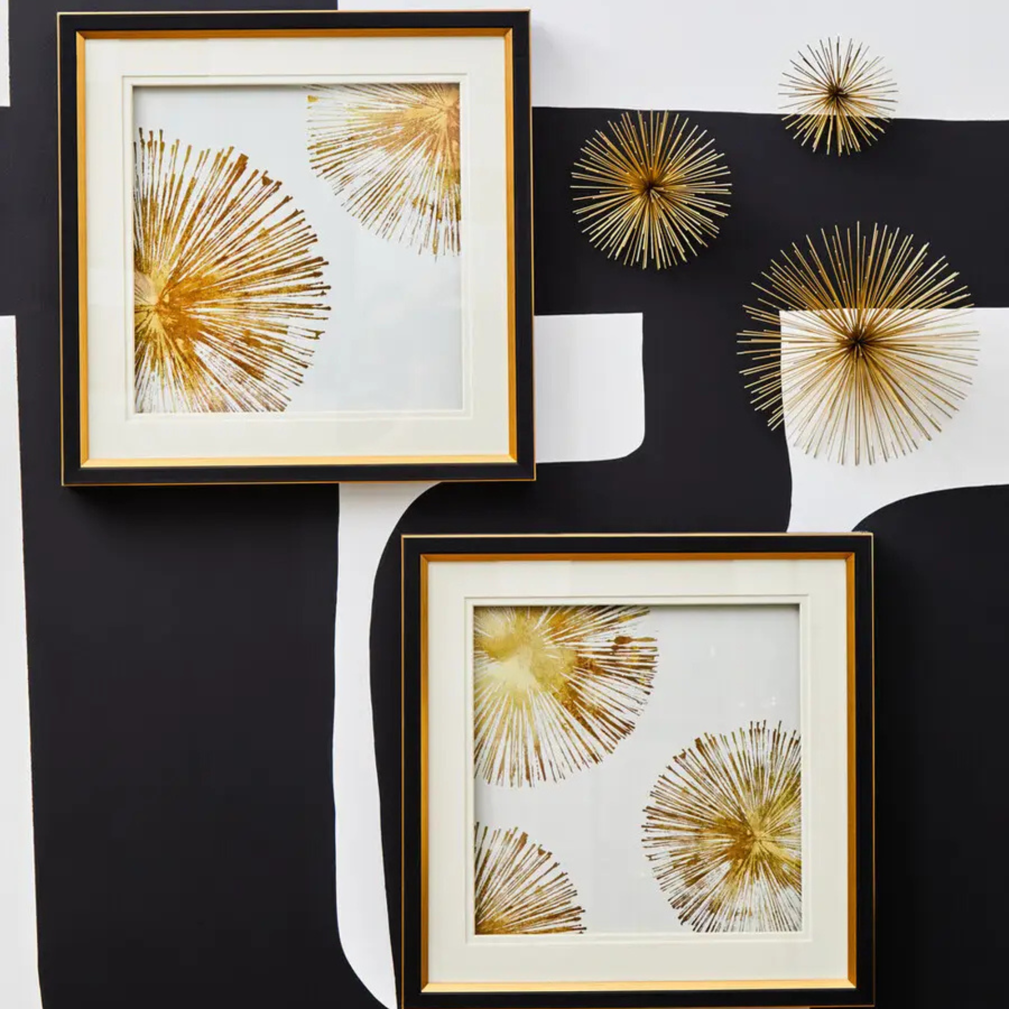 Ensemble de deux décorations murales Sunburst