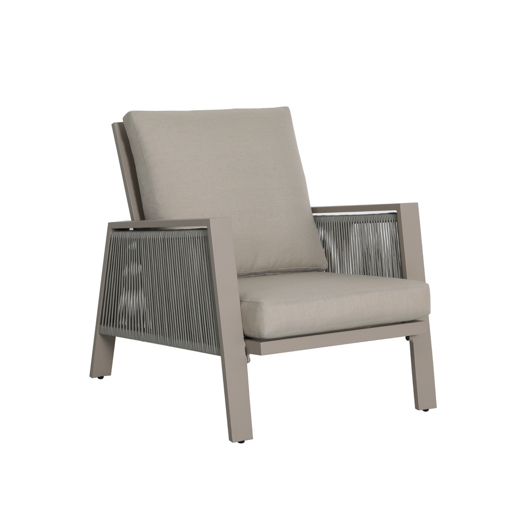 Ensemble de canapés 5 places en aluminium beige Sicile avec coussins beiges