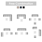 Ensemble de sièges d'extérieur sectionnels pour 6 personnes avec coussins