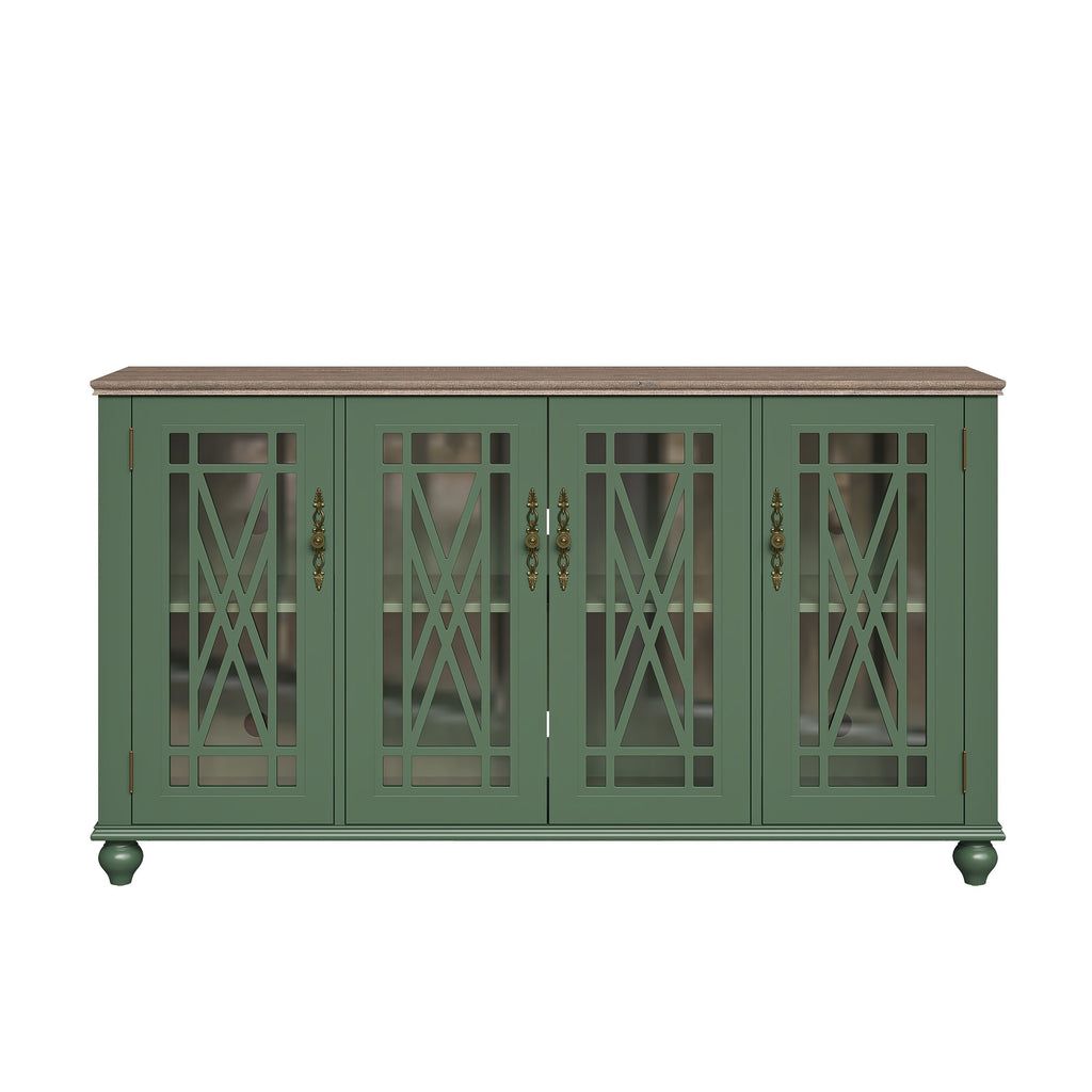 Buffet d'appoint de cuisine en bois de style vintage de 63 po de largeur
