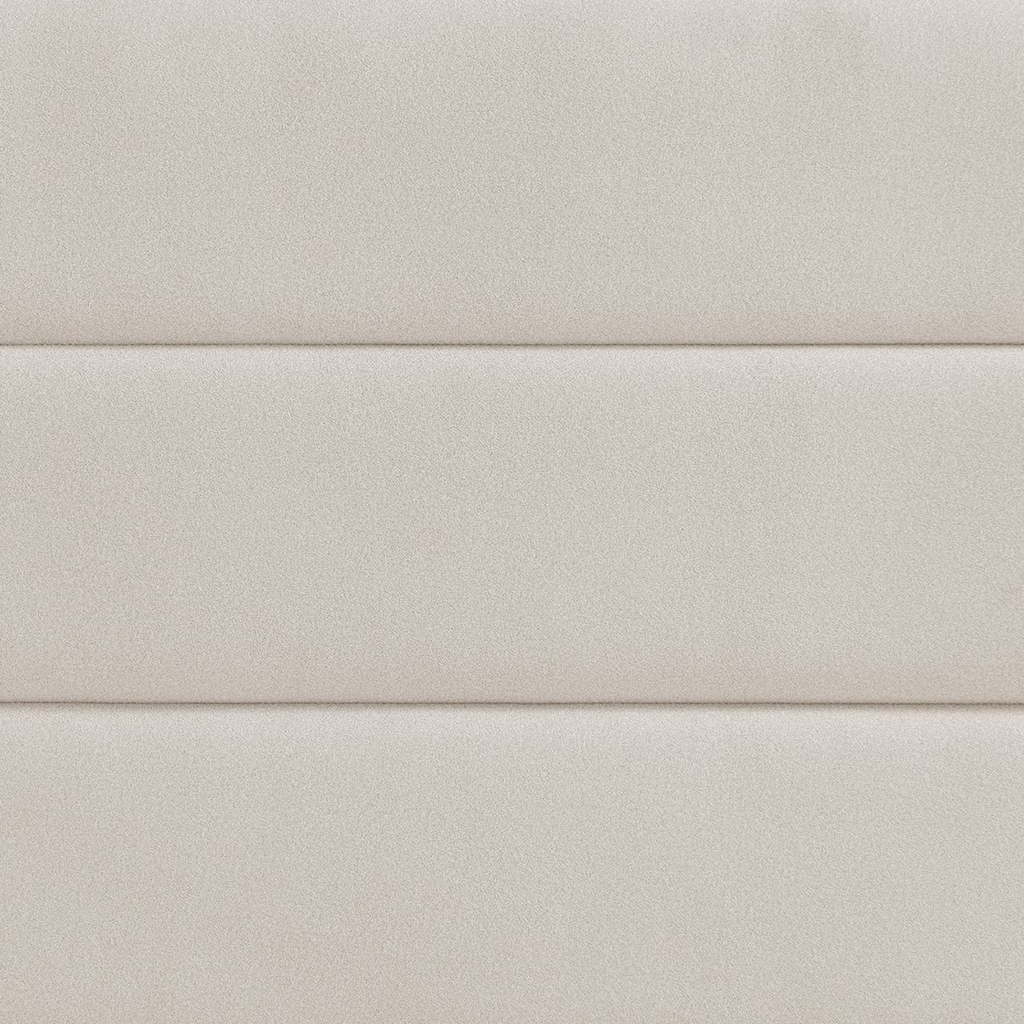 Lit king size avec rangement ottoman et tête de lit en tissu beige Amara