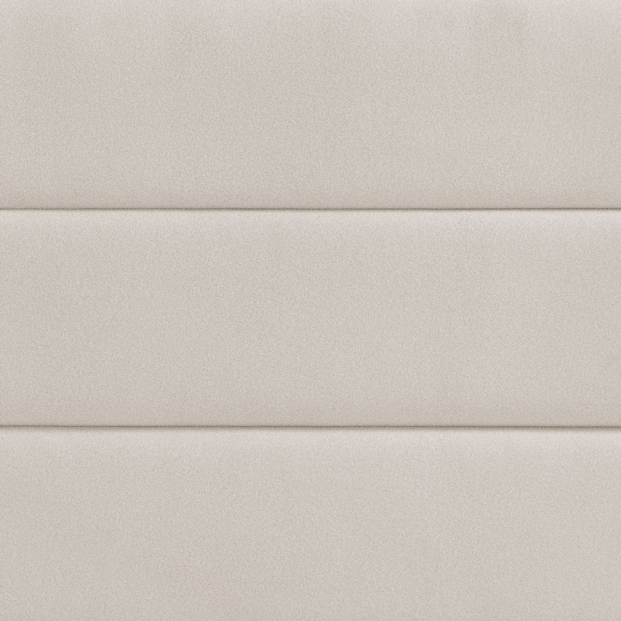 Lit king size avec rangement ottoman et tête de lit en tissu beige Amara