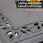 Ensemble de salle à manger de patio en aluminium moulé de 7 pièces de MAISON ARTS avec table rectangulaire extensible et 6 chaises en aluminium moulé