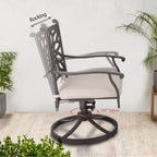 Ensemble de salle à manger de patio en aluminium moulé de 7 pièces de MAISON ARTS avec table rectangulaire extensible et 6 chaises en aluminium moulé