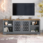 Meuble TV décoratif rustique à motif floral de 70 po pouvant accueillir jusqu'à 80 téléviseurs