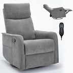 Fauteuil inclinable manuel à 8 points de massage, fauteuil à bascule pivotant en tissu, fauteuil simple avec bascule et chauffage lombaire