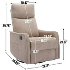 Fauteuil inclinable manuel à 8 points de massage, fauteuil à bascule pivotant en tissu, fauteuil simple avec bascule et chauffage lombaire