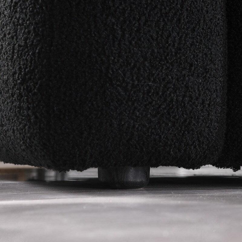 84.3 Luxueux grand canapé Boucle 3 places rembourré Marshmallow avec 2 coussins décoratifs carrés et accoudoir carré