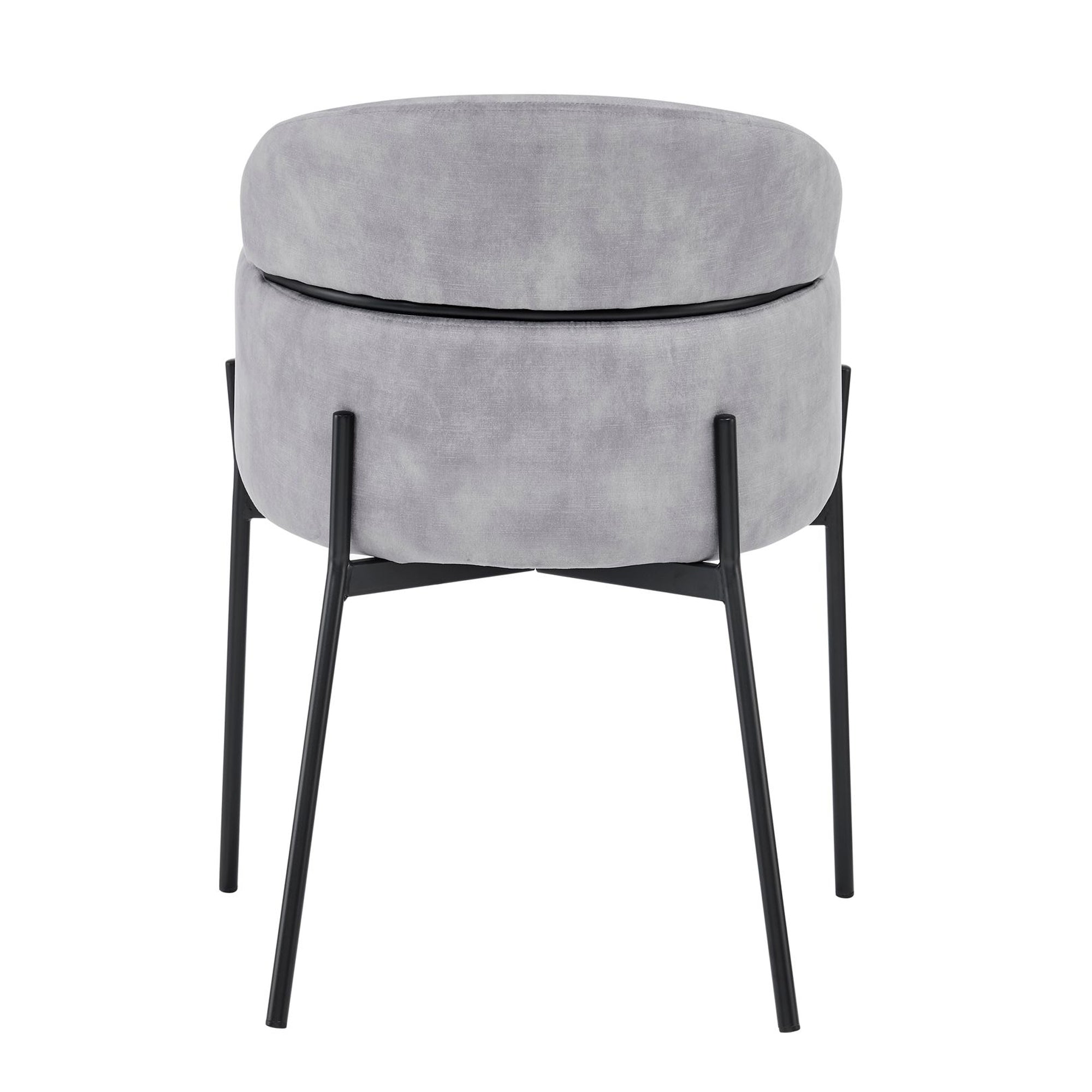 Chaise de salle à manger Liang en velours gris avec cadre noir