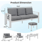Ensemble de meubles de patio en aluminium AECOJOY 7 pièces Ensemble de conversation d'extérieur