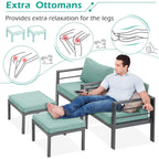 Ensemble de meubles de patio en aluminium AECOJOY 7 pièces Ensemble de conversation d'extérieur