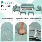 Ensemble de meubles de patio en aluminium AECOJOY 7 pièces Ensemble de conversation d'extérieur