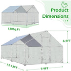 AECOJOY Grand poulailler en métal avec cage à poulets en métal