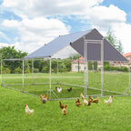 AECOJOY Grand poulailler en métal avec cage à poulets en métal