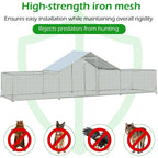 AECOJOY Grand poulailler en métal avec cage à poulets en métal