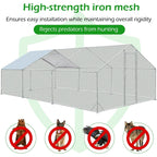 AECOJOY Grand poulailler en métal avec cage à poulets en métal