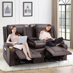 Canapé inclinable manuel AECOJOY pour camping-car, siège de cinéma maison en polyuréthane avec console