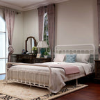 Cadre de lit plateforme en métal vintage simple Alazyhome, montage facile