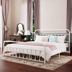 Cadre de lit plateforme en métal vintage simple Alazyhome, montage facile