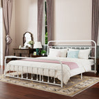 Cadre de lit plateforme en métal vintage simple Alazyhome, montage facile