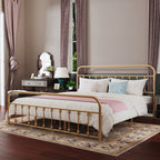 Cadre de lit plateforme en métal vintage simple Alazyhome, montage facile