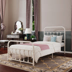 Cadre de lit plateforme en métal vintage simple Alazyhome, montage facile