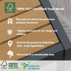 Ensemble de salle à manger d'extérieur Amazonia 11 pièces en teck certifié FSC - 10 places - 11 pièces
