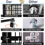 Cage pour chien Bossin 48/38 pouces, robuste et indestructible, cage anti-évasion avec roues verrouillables