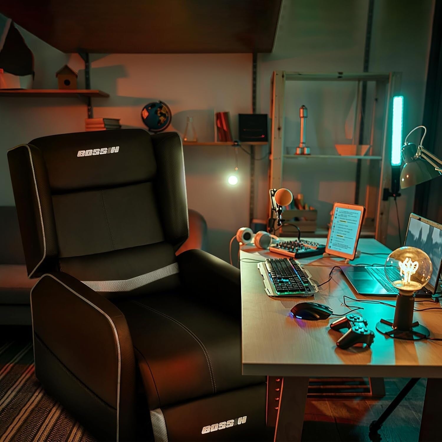 Canapé inclinable ergonomique en cuir PU BOSSIN pour salon