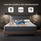Matelas hybride à ressorts refroidissants SweDrea 12 po mi-ferme, isolation des mouvements, certifié CertiPUR-US, SGS et OEKO-TEX.