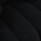 Canapé 3 places Teddy noir avec coussins de dossier et cadre en bois