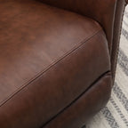 Fauteuil inclinable en cuir véritable avec accoudoirs et dossier confortables